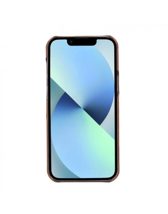 ÇOK SATAN Apple iPhone 13 Pro Max Uyumlu Deri Arka Kapak UJ RST2EF Taba