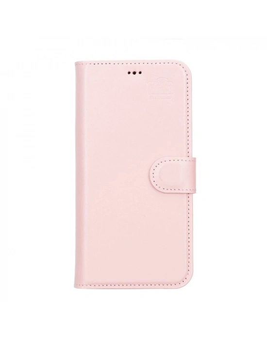 ÇOK SATAN Apple iPhone 13 Pro Max Uyumlu Deri Cüzdanlı Kılıf NU2 Pembe