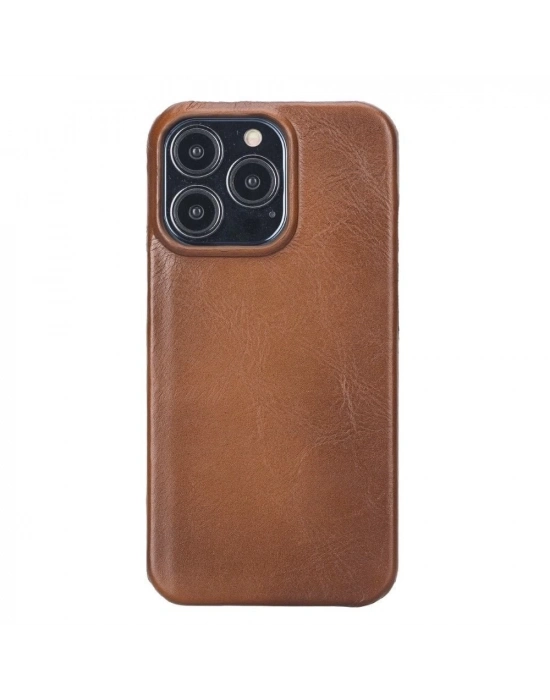 ÇOK SATAN Apple iPhone 13 Pro Uyumlu Deri Arka Kapak UJ RST2EF Taba