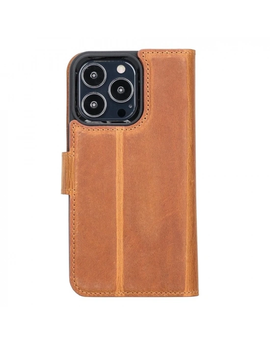 ÇOK SATAN Apple iPhone 13 Pro Uyumlu Deri Cüzdanlı Kılıf MWWN G19