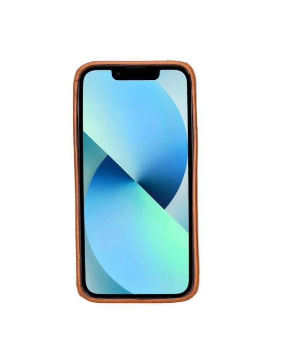 ÇOK SATAN Apple iPhone 13 Uyumlu Deri Arka Kapak ROCK RST2EF Taba