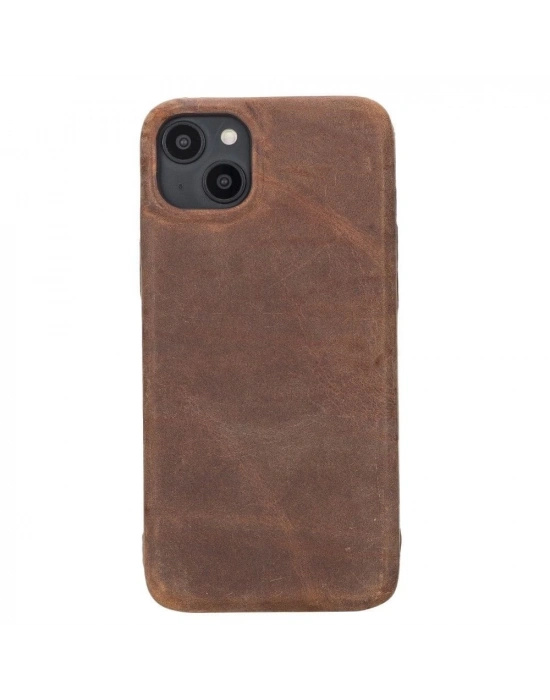 ÇOK SATAN Apple iPhone 14 Plus Uyumlu Deri Arka Kapak ROCK G2