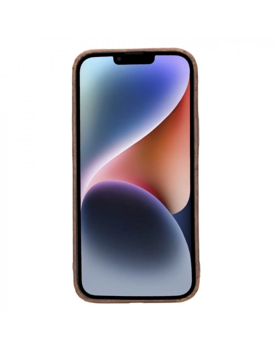 ÇOK SATAN Apple iPhone 14 Plus Uyumlu Deri Arka Kapak ROCK G2