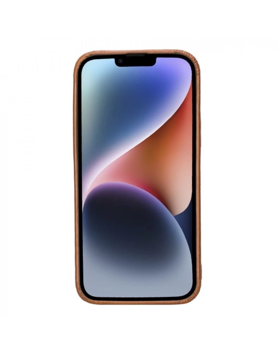 ÇOK SATAN Apple iPhone 14 Plus Uyumlu Deri Arka Kapak ROCK RST2EF
