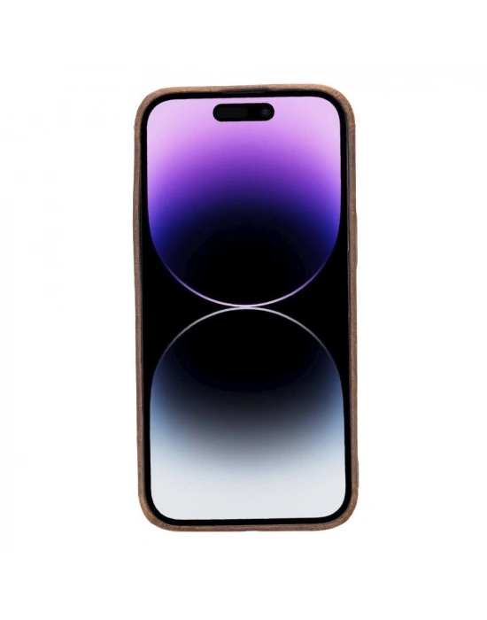 ÇOK SATAN Apple iPhone 14 Pro Max Uyumlu Deri Arka Kapak ROCK G2
