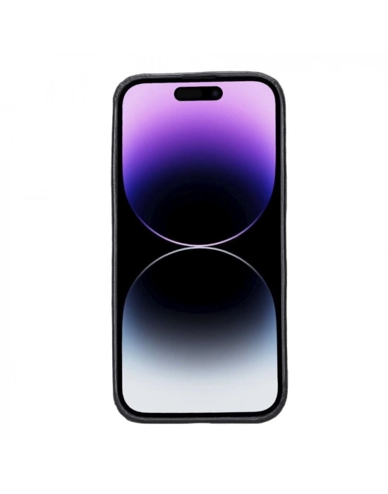ÇOK SATAN Apple iPhone 14 Pro Max Uyumlu Deri Arka Kapak ROCK RST1