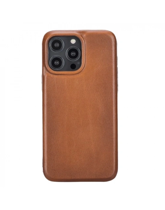 ÇOK SATAN Apple iPhone 14 Pro Max Uyumlu Deri Arka Kapak ROCK RST2E