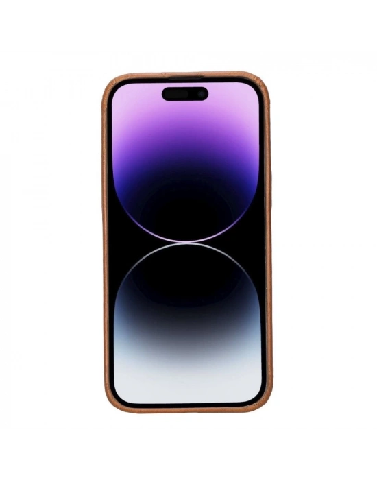 ÇOK SATAN Apple iPhone 14 Pro Max Uyumlu Deri Arka Kapak ROCK RST2E
