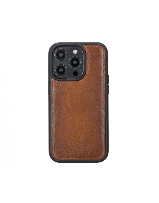 ÇOK SATAN Apple iPhone 14 Pro Uyumlu Deri Cüzdanlı Kılıf MWWN RST2EF Taba