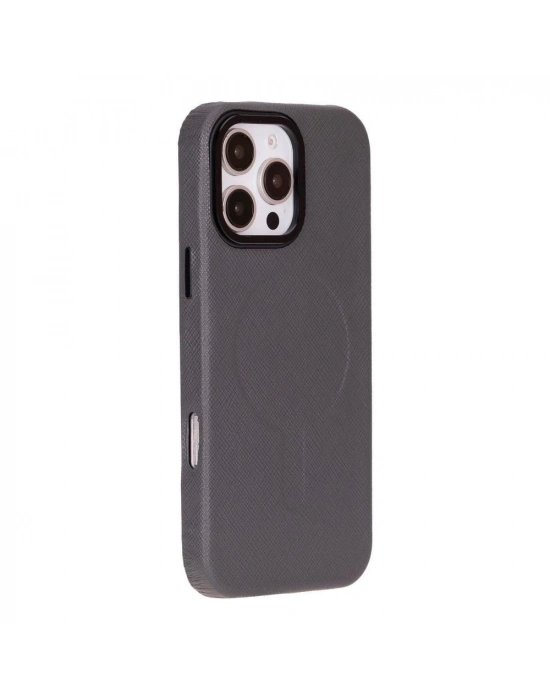 ÇOK SATAN Apple iPhone 16 Pro Max uyumlu, Hakiki Deri, El Yapımı Kılıf, Gri