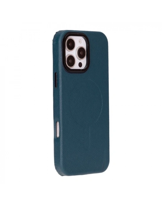 ÇOK SATAN Apple iPhone 16 Pro Max uyumlu, Hakiki Deri, El Yapımı Kılıf, Mavi