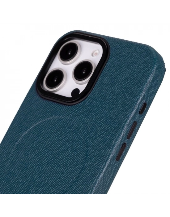 ÇOK SATAN Apple iPhone 16 Pro Max uyumlu, Hakiki Deri, El Yapımı Kılıf, Mavi