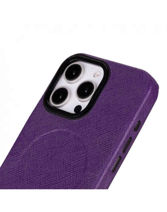 ÇOK SATAN Apple iPhone 16 Pro Max uyumlu, Hakiki Deri, El Yapımı Kılıf, Mor