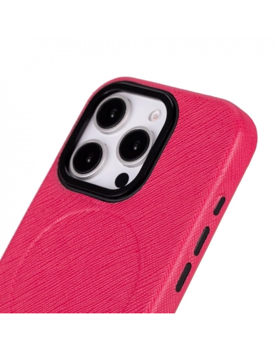 ÇOK SATAN Apple iPhone 16 Pro Max uyumlu, Hakiki Deri, El Yapımı Kılıf, Pembe