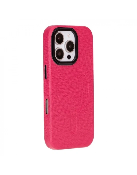ÇOK SATAN Apple iPhone 16 Pro Max uyumlu, Hakiki Deri, El Yapımı Kılıf, Pembe