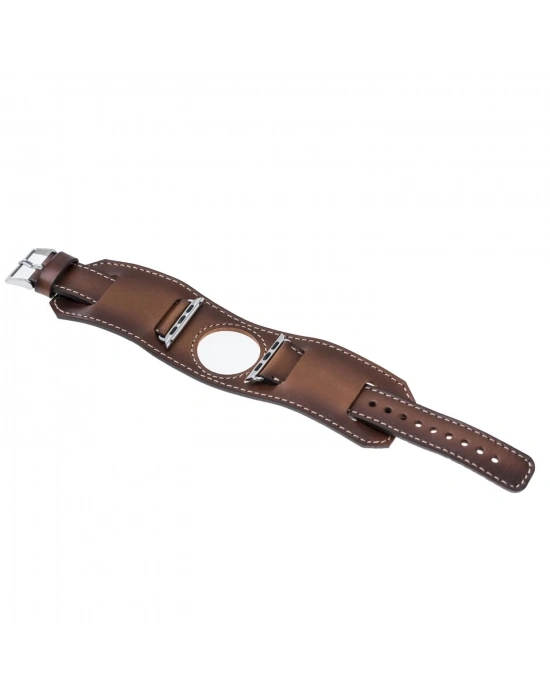 ÇOK SATAN Apple Watch Uyumlu Deri Kordon 38-40-41mm Cuff Taba