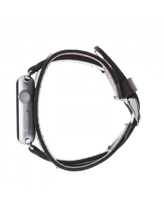 ÇOK SATAN Apple Watch Uyumlu Deri Kordon 38-40-41mm Cuff Taba
