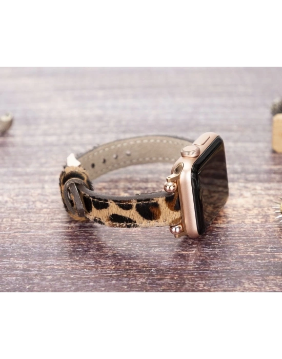 ÇOK SATAN Apple Watch Uyumlu Deri Kordon 38-40-41mm Ferro LEO1N