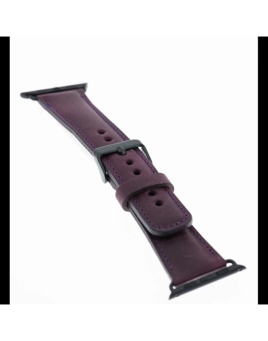 ÇOK SATAN Apple Watch Uyumlu Deri Kordon 38-40-41mm G7 Mor