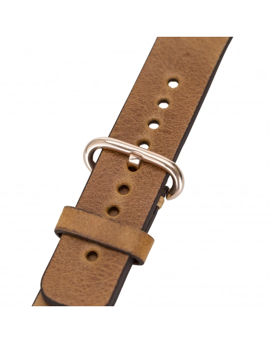 ÇOK SATAN Apple Watch Uyumlu Deri Kordon 38-40-41mm Roma G19 Taba