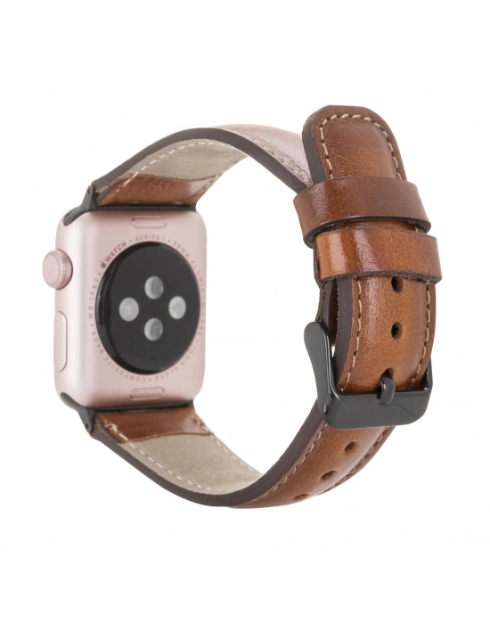 ÇOK SATAN Apple Watch Uyumlu Deri Kordon 38-40-41mm RTST2EF Taba