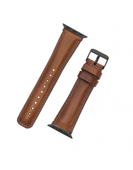 ÇOK SATAN Apple Watch Uyumlu Deri Kordon 38-40-41mm RTST2EF Taba
