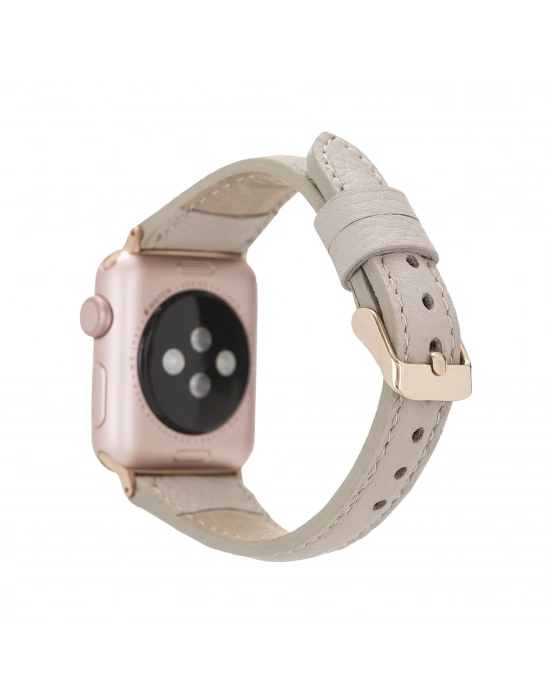 ÇOK SATAN Apple Watch Uyumlu Deri Kordon 38-40-41mm Slim ERC3 Bej