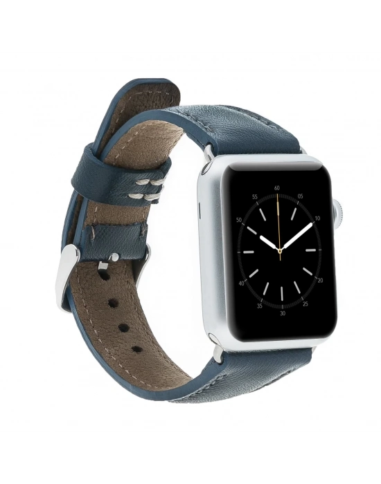 ÇOK SATAN Apple Watch Uyumlu Deri Kordon 38-40-41mm SNB Lacivert