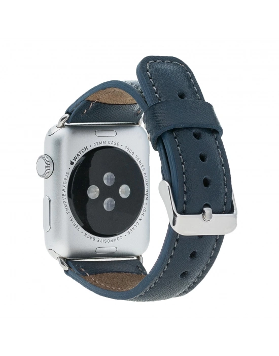 ÇOK SATAN Apple Watch Uyumlu Deri Kordon 38-40-41mm SNB Lacivert