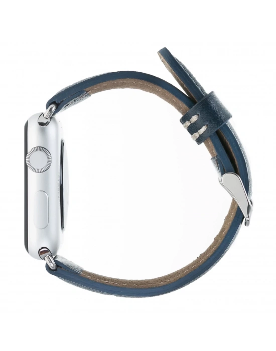 ÇOK SATAN Apple Watch Uyumlu Deri Kordon 38-40-41mm SNB Lacivert