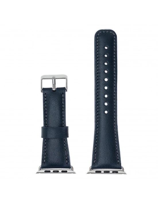 ÇOK SATAN Apple Watch Uyumlu Deri Kordon 38-40-41mm SNB Lacivert
