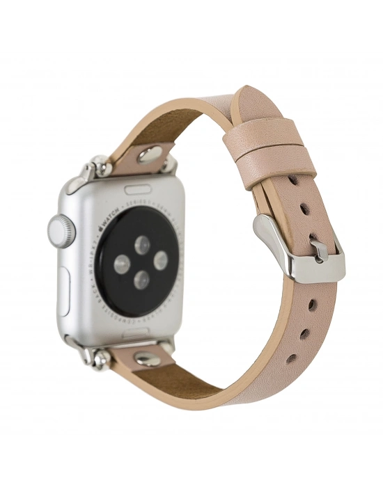 ÇOK SATAN Apple Watch Uyumlu Deri Kordon 38-40-41mm ST NU1 Pembe