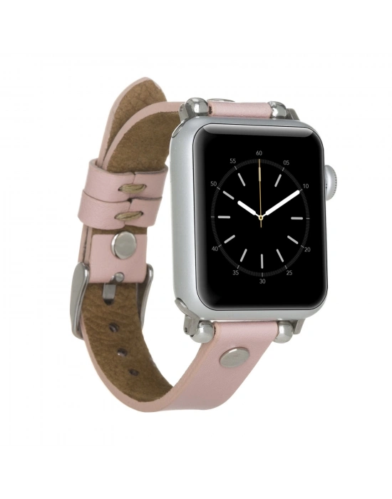ÇOK SATAN Apple Watch Uyumlu Deri Kordon 38-40-41mm ST NU2 Pembe