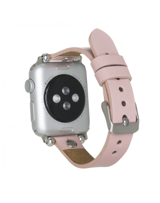 ÇOK SATAN Apple Watch Uyumlu Deri Kordon 38-40-41mm ST NU2 Pembe