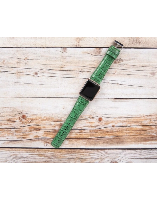 ÇOK SATAN Apple Watch Uyumlu Deri Kordon 42-44-45mm Croco YK04