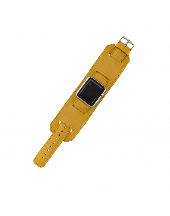 ÇOK SATAN Apple Watch Uyumlu Deri Kordon 42-44-45mm Cuff FL12