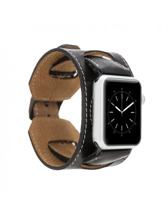 ÇOK SATAN Apple Watch Uyumlu Deri Kordon 42-44-45mm Cuff RST1