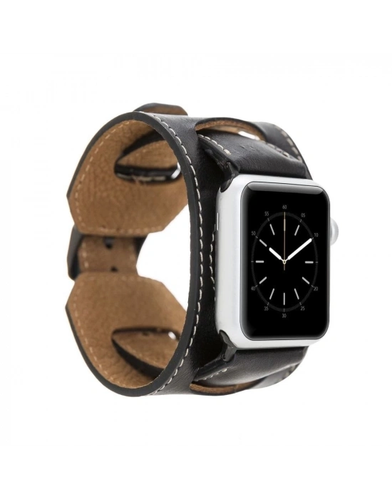 ÇOK SATAN Apple Watch Uyumlu Deri Kordon 42-44-45mm Cuff RST1