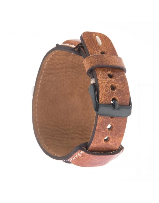 ÇOK SATAN Apple Watch Uyumlu Deri Kordon 42-44-45mm Cuff V18