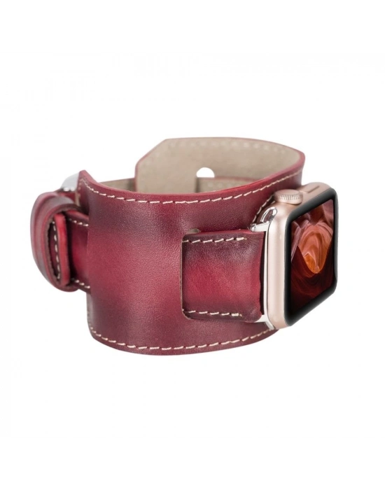 ÇOK SATAN Apple Watch Uyumlu Deri Kordon 42-44-45mm Cuff V4EF
