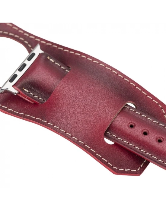 ÇOK SATAN Apple Watch Uyumlu Deri Kordon 42-44-45mm Cuff V4EF
