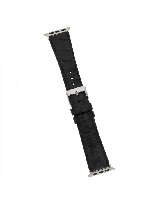 ÇOK SATAN Apple Watch Uyumlu Deri Kordon 42-44-45mm DE5 Siyah