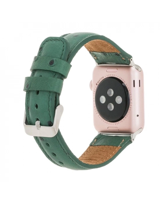 ÇOK SATAN Apple Watch Uyumlu Deri Kordon 42-44-45mm DE6 Yeşil