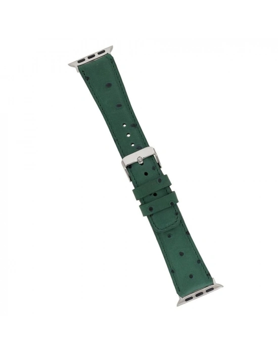ÇOK SATAN Apple Watch Uyumlu Deri Kordon 42-44-45mm DE6 Yeşil