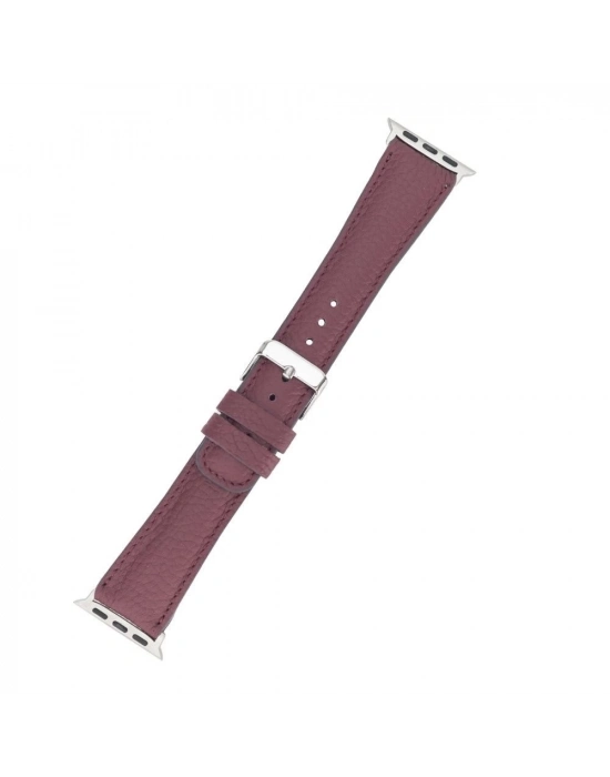 ÇOK SATAN Apple Watch Uyumlu Deri Kordon 42-44-45mm FL6 Bordo
