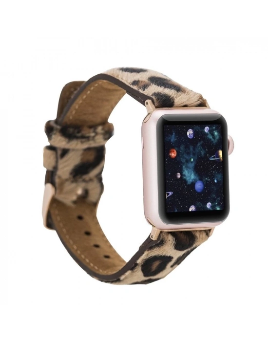ÇOK SATAN Apple Watch Uyumlu Deri Kordon 42-44-45mm LEO1N