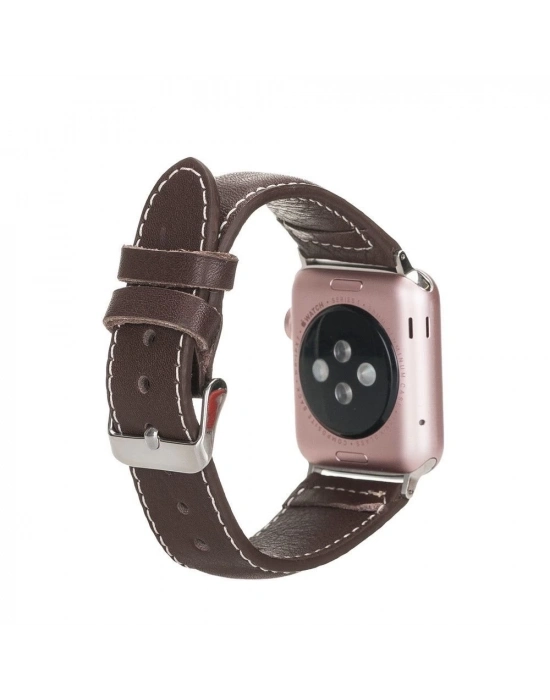 ÇOK SATAN Apple Watch Uyumlu Deri Kordon 42-44-45mm NM4-AS4 Kahve