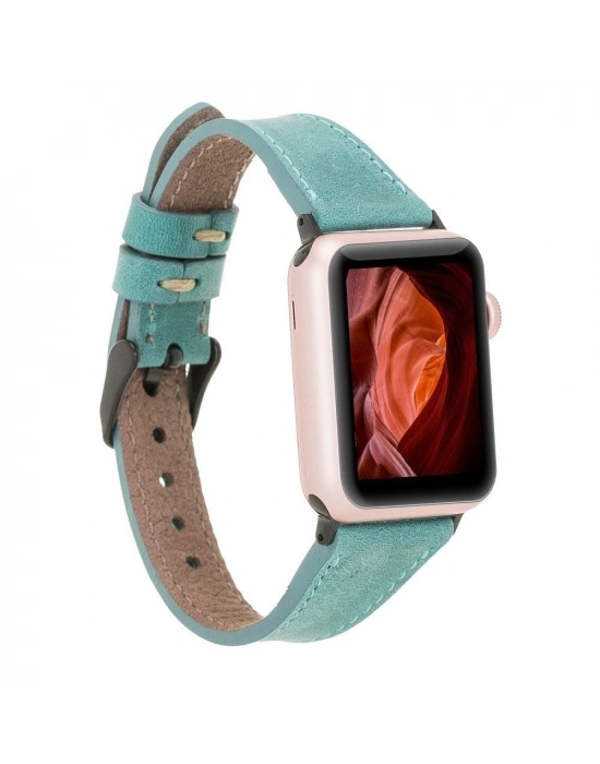 ÇOK SATAN Apple Watch Uyumlu Deri Kordon 42-44-45mm Slim CZ12