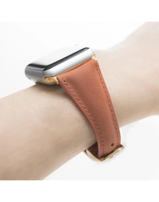 ÇOK SATAN Apple Watch Uyumlu Deri Kordon 42-44-45mm Slim G17