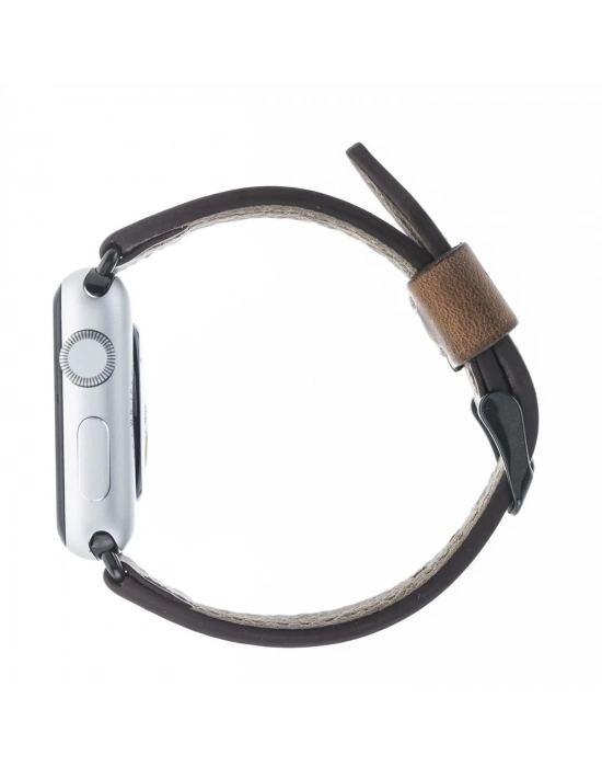 ÇOK SATAN Apple Watch Uyumlu Deri Kordon 42-44-45mm SM26 Kahve